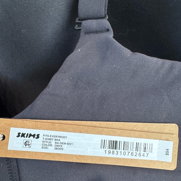 SKIMS Fits Everybody T Shirt Bra 38DDD Onyx NWT - Picture 3 of 7